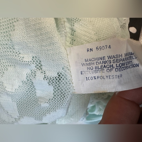 Victoria’s Secret Mint Floral Lace Peplum Teddy Romper Sleepwear M Vintage - Picture 6 of 8